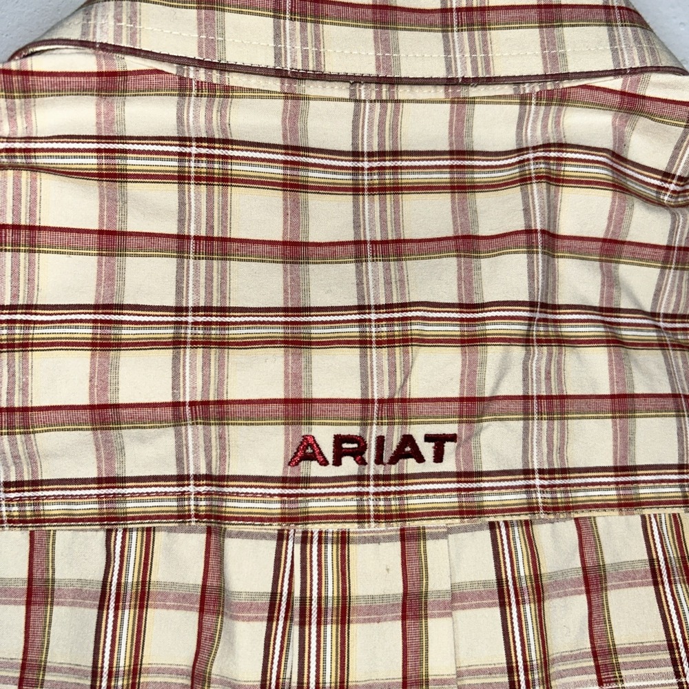Ariat Pro Series Long Sleeve Button Down Windowpane Gingham Check Plaid Mens L - Picture 8 of 10